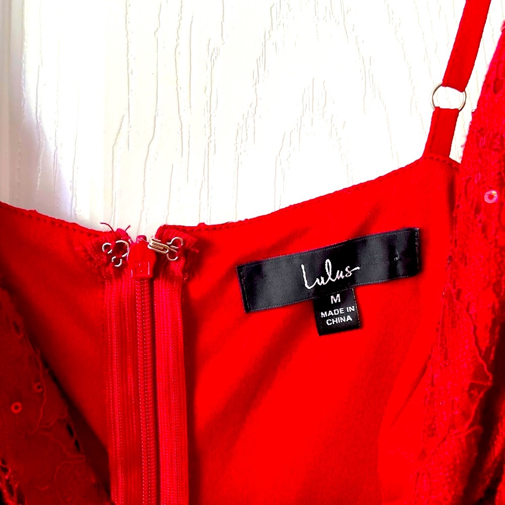 Lulus red medium lace dress - Picture 7 of 10
